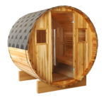 BOSE HEIKKILA 6 Person Traditional Outdoor Barrel Sauna. 40050